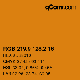 カラーコード: RGB 219.9 128.2 16 | qconv.com