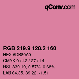 カラーコード: RGB 219.9 128.2 160 | qconv.com