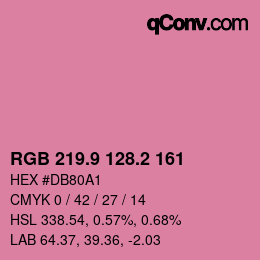 カラーコード: RGB 219.9 128.2 161 | qconv.com