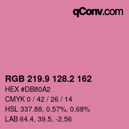 カラーコード: RGB 219.9 128.2 162 | qconv.com
