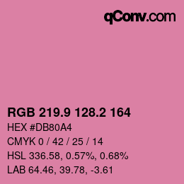 カラーコード: RGB 219.9 128.2 164 | qconv.com