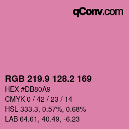 カラーコード: RGB 219.9 128.2 169 | qconv.com