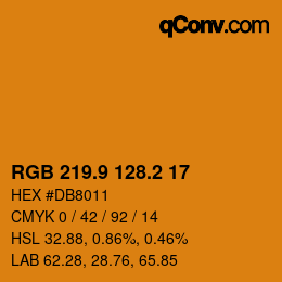 カラーコード: RGB 219.9 128.2 17 | qconv.com