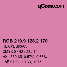 カラーコード: RGB 219.9 128.2 170 | qconv.com