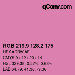 カラーコード: RGB 219.9 128.2 175 | qconv.com