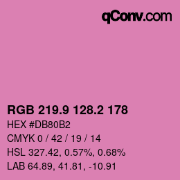 カラーコード: RGB 219.9 128.2 178 | qconv.com
