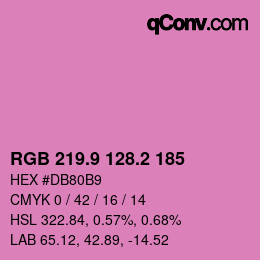 カラーコード: RGB 219.9 128.2 185 | qconv.com