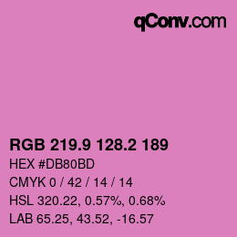 カラーコード: RGB 219.9 128.2 189 | qconv.com