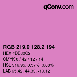 カラーコード: RGB 219.9 128.2 194 | qconv.com