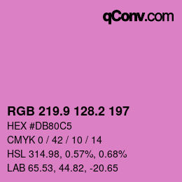 カラーコード: RGB 219.9 128.2 197 | qconv.com