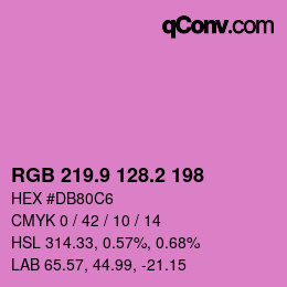 カラーコード: RGB 219.9 128.2 198 | qconv.com