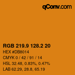 カラーコード: RGB 219.9 128.2 20 | qconv.com