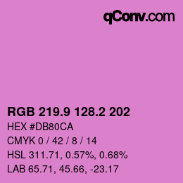 カラーコード: RGB 219.9 128.2 202 | qconv.com