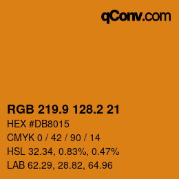 カラーコード: RGB 219.9 128.2 21 | qconv.com