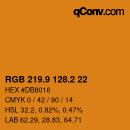 カラーコード: RGB 219.9 128.2 22 | qconv.com