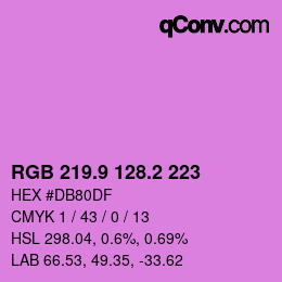 カラーコード: RGB 219.9 128.2 223 | qconv.com