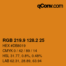 カラーコード: RGB 219.9 128.2 25 | qconv.com