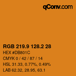 カラーコード: RGB 219.9 128.2 28 | qconv.com