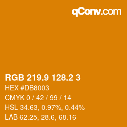 カラーコード: RGB 219.9 128.2 3 | qconv.com