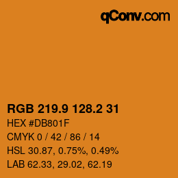 カラーコード: RGB 219.9 128.2 31 | qconv.com