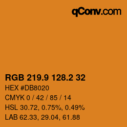 Color code: RGB 219.9 128.2 32 | qconv.com