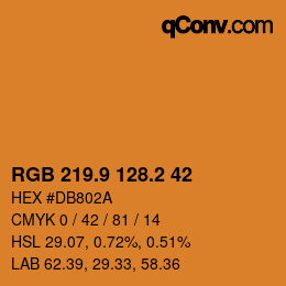 カラーコード: RGB 219.9 128.2 42 | qconv.com