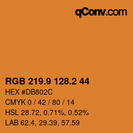 カラーコード: RGB 219.9 128.2 44 | qconv.com