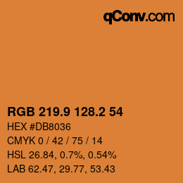 カラーコード: RGB 219.9 128.2 54 | qconv.com