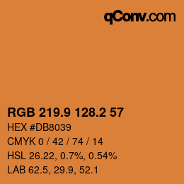 カラーコード: RGB 219.9 128.2 57 | qconv.com