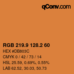 カラーコード: RGB 219.9 128.2 60 | qconv.com