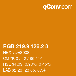 カラーコード: RGB 219.9 128.2 8 | qconv.com