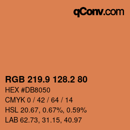 カラーコード: RGB 219.9 128.2 80 | qconv.com