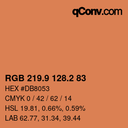 カラーコード: RGB 219.9 128.2 83 | qconv.com