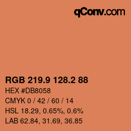 カラーコード: RGB 219.9 128.2 88 | qconv.com