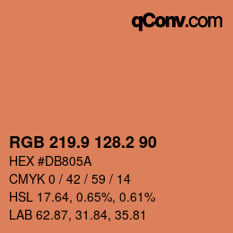 カラーコード: RGB 219.9 128.2 90 | qconv.com