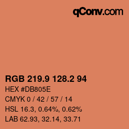 カラーコード: RGB 219.9 128.2 94 | qconv.com