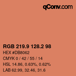 カラーコード: RGB 219.9 128.2 98 | qconv.com