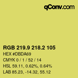 カラーコード: RGB 219.9 218.2 105 | qconv.com