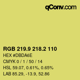 カラーコード: RGB 219.9 218.2 110 | qconv.com