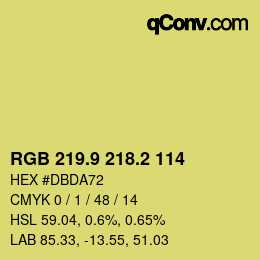 カラーコード: RGB 219.9 218.2 114 | qconv.com