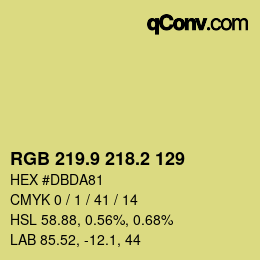 カラーコード: RGB 219.9 218.2 129 | qconv.com