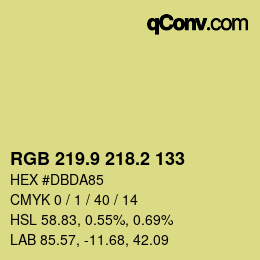 カラーコード: RGB 219.9 218.2 133 | qconv.com
