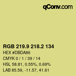 カラーコード: RGB 219.9 218.2 134 | qconv.com