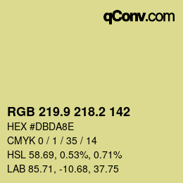 カラーコード: RGB 219.9 218.2 142 | qconv.com