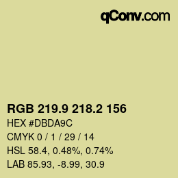 Color code: RGB 219.9 218.2 156 | qconv.com