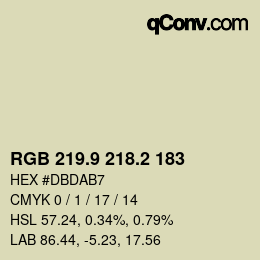 カラーコード: RGB 219.9 218.2 183 | qconv.com