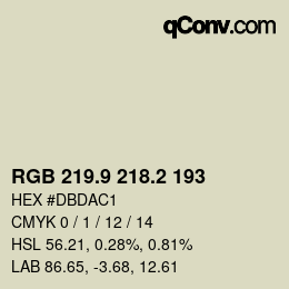 カラーコード: RGB 219.9 218.2 193 | qconv.com