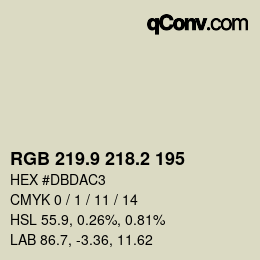 カラーコード: RGB 219.9 218.2 195 | qconv.com