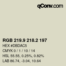 Color code: RGB 219.9 218.2 197 | qconv.com