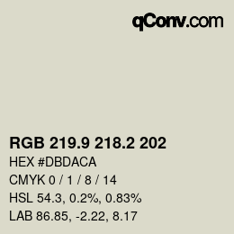 カラーコード: RGB 219.9 218.2 202 | qconv.com